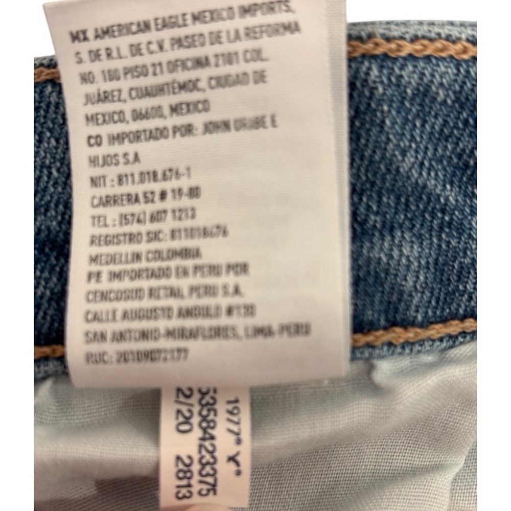 American Eagle Hi Rise Jeans 12 R Blue Cropped Stretch 1977 Straight Leg (32x27) - Picture 9 of 9
